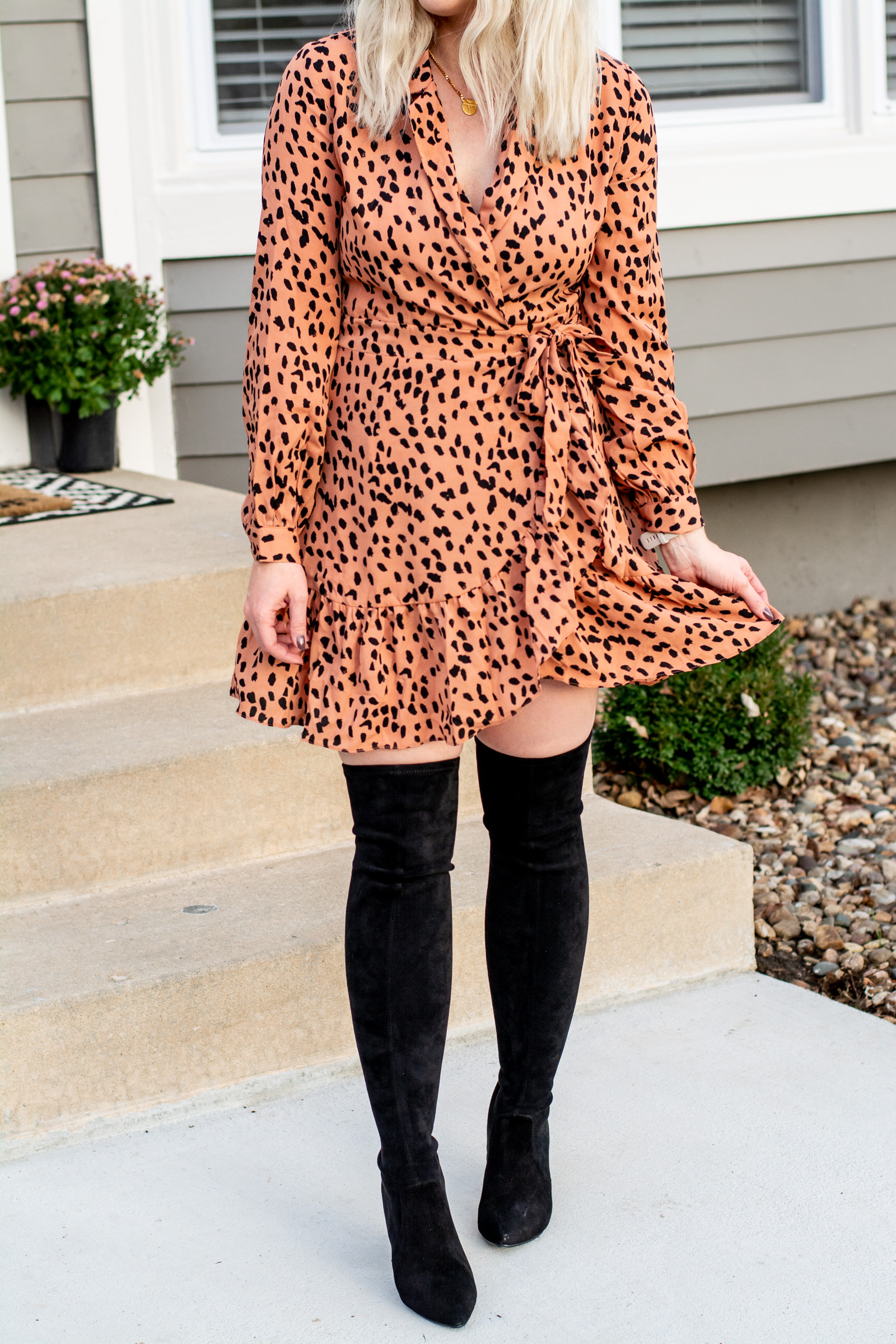 Holiday Outfit: Leopard Dress + Tall Boots. | LSR