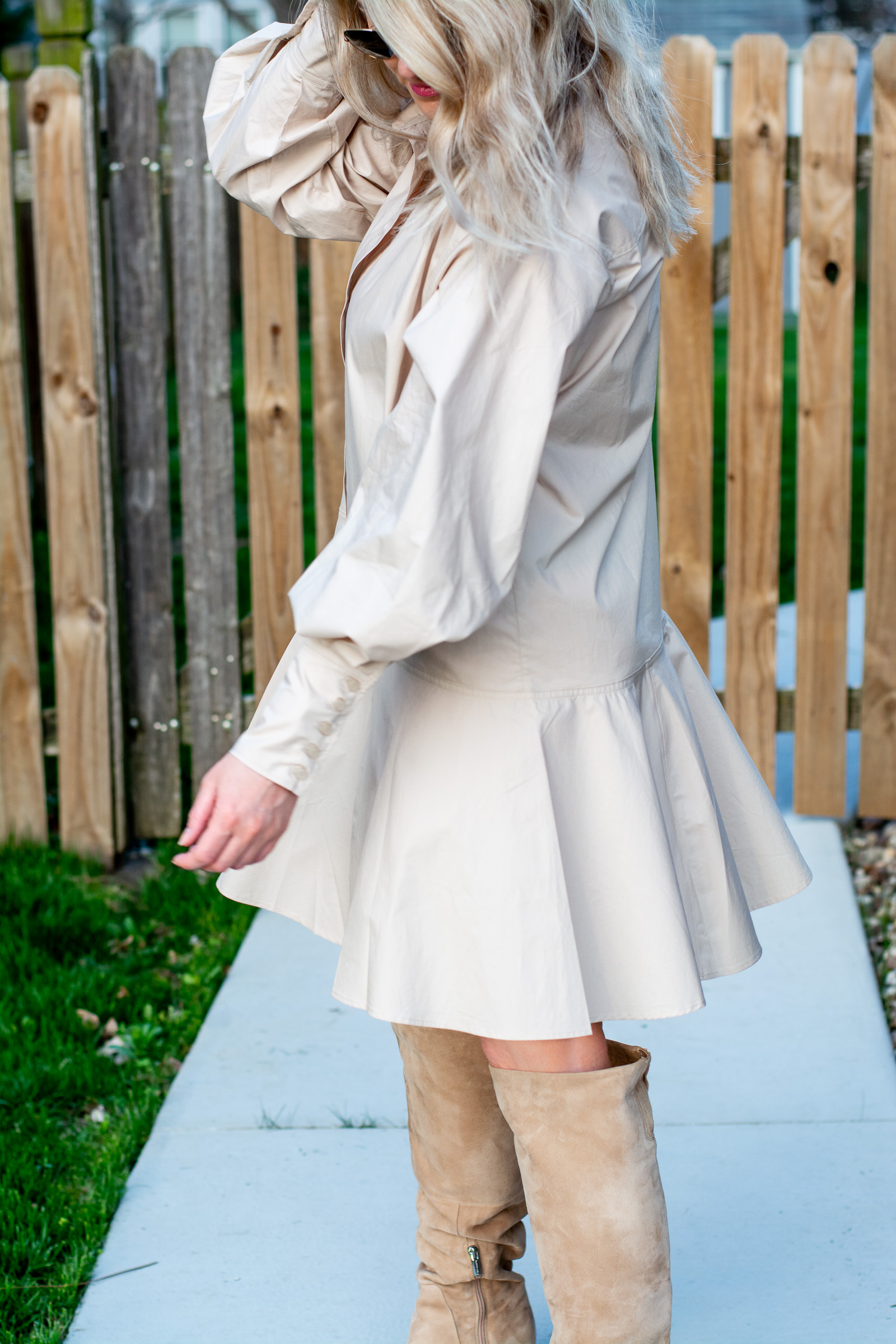 Khaki Cotton Tunic Dress for Spring. | LSR
