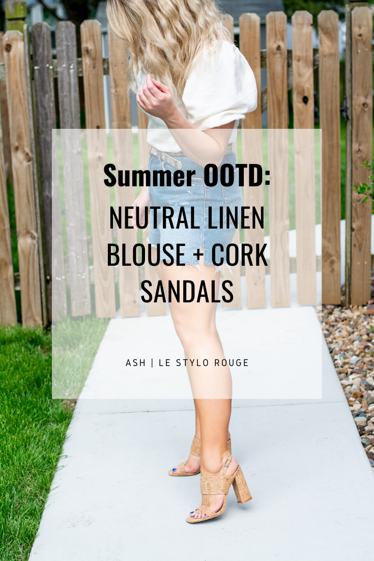 Summer OOTD: Neutral Linen Blouse + Cork Sandals. | LSR