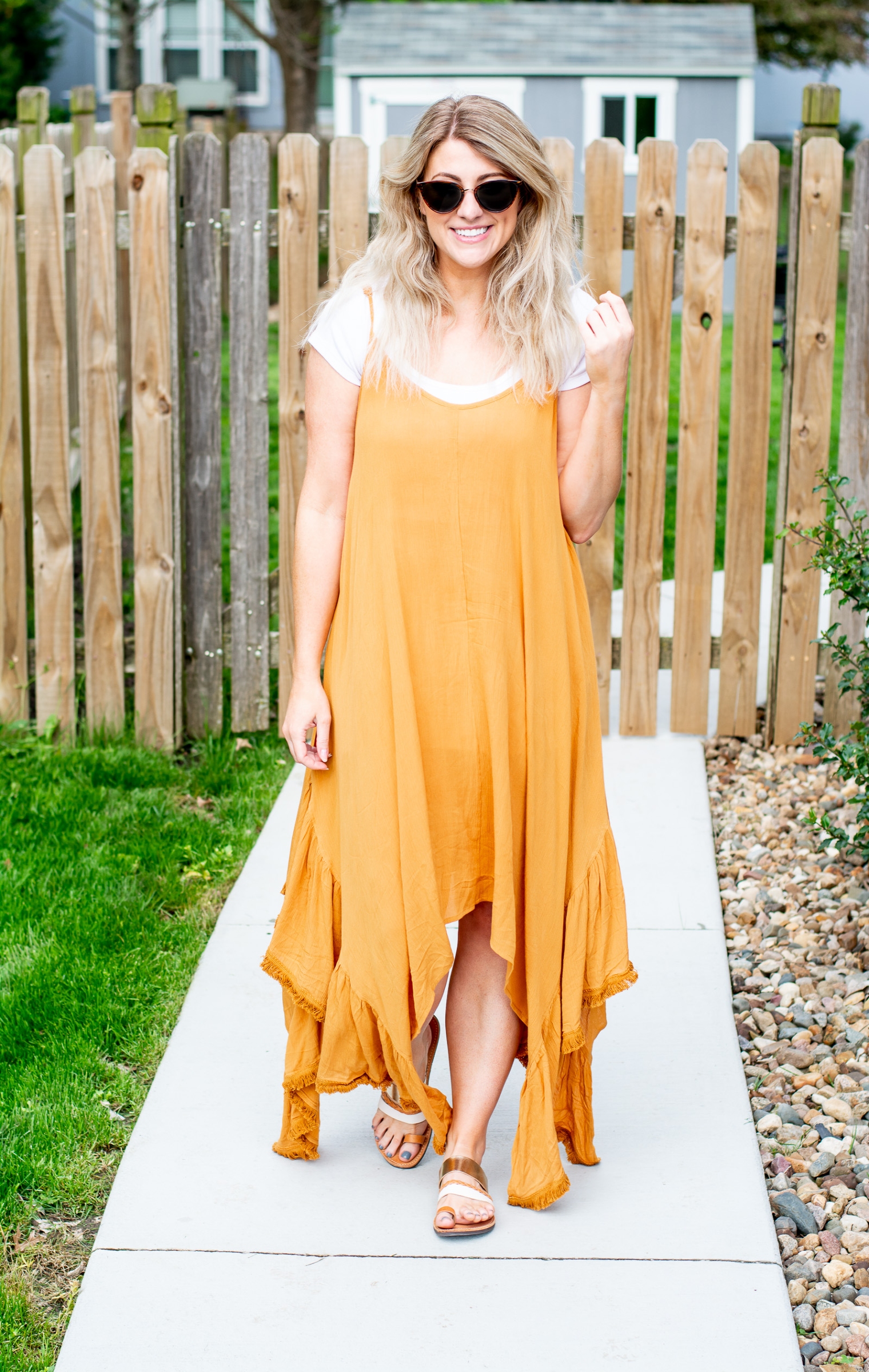 maxi dress with crop top over
