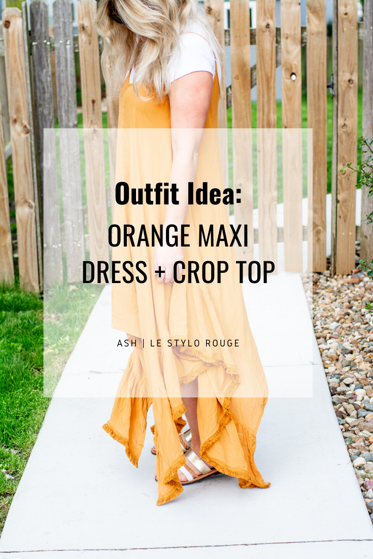 Outfit Idea: Crop Top under a Maxi Dress.