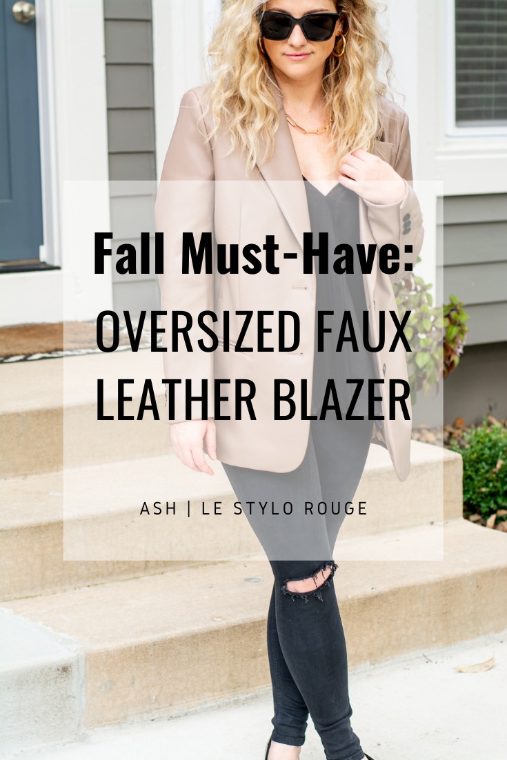 Faux Leather Blazer + Black Denim. | Le Stylo Rouge