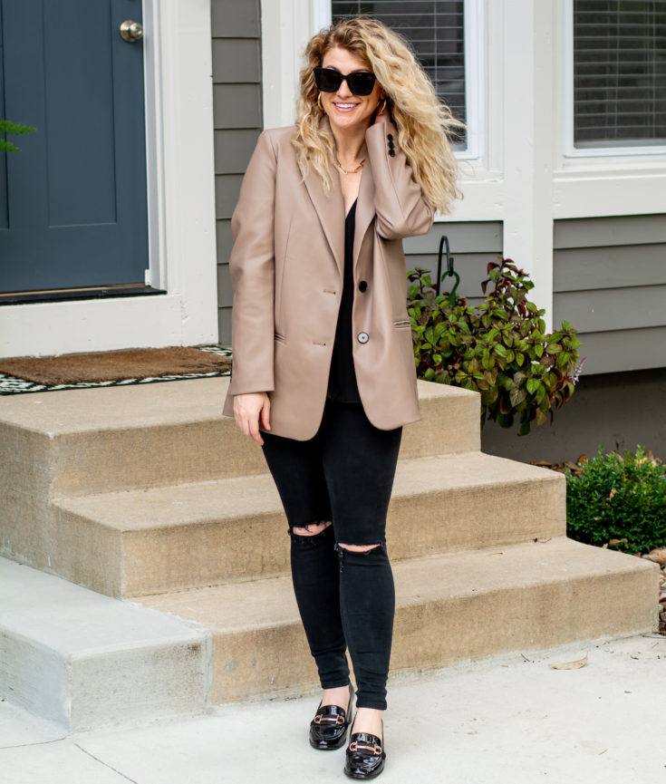 Fall Must-have: Oversized Faux Leather Blazer. | LSR