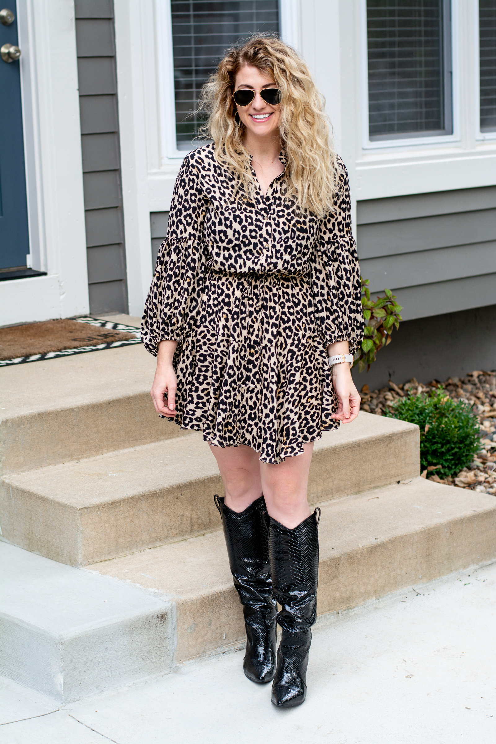 Wear Now: Leopard Dress + Patent Leather Cowboy Boots. | LSR