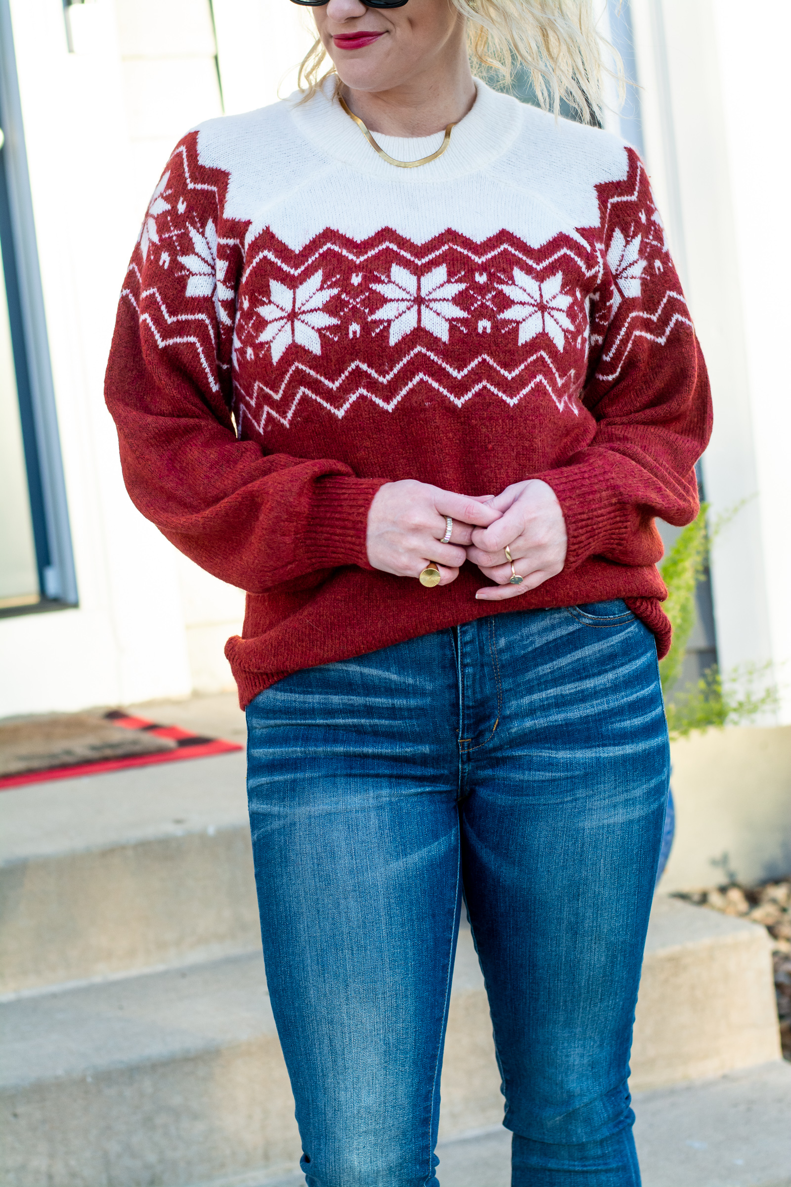 Casual Holiday: Red Sweater + Jeans. | LSR