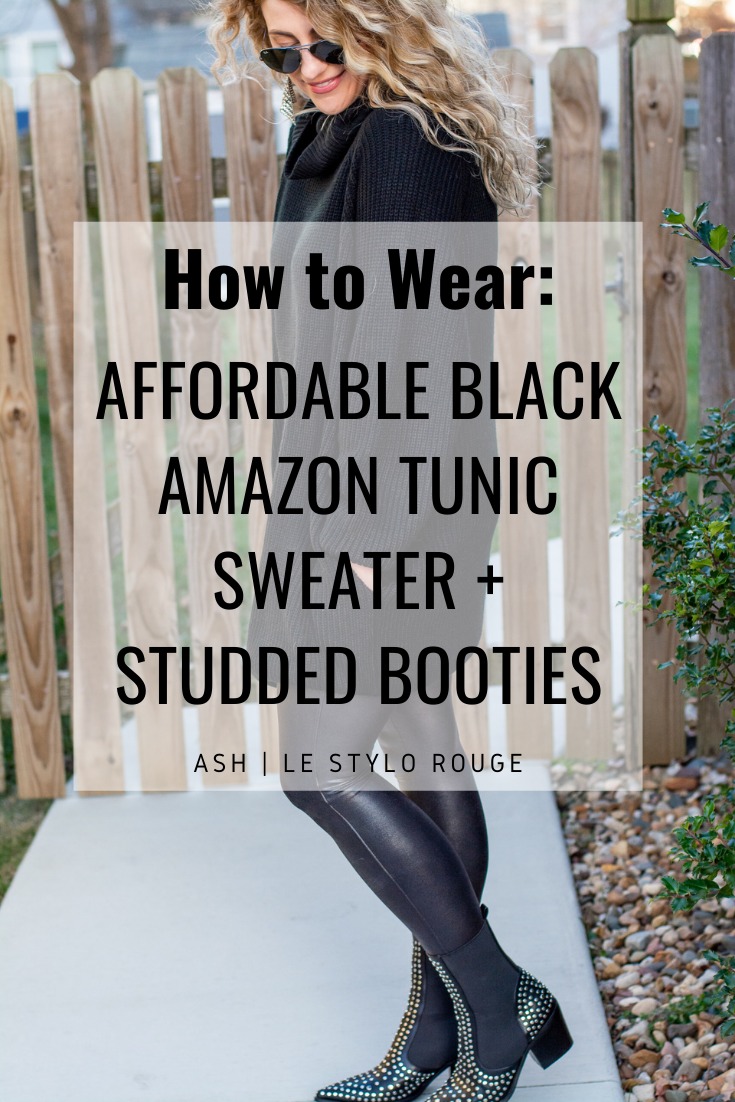 How to Wear a Black Tunic Sweater + Studded Booties. | LSR