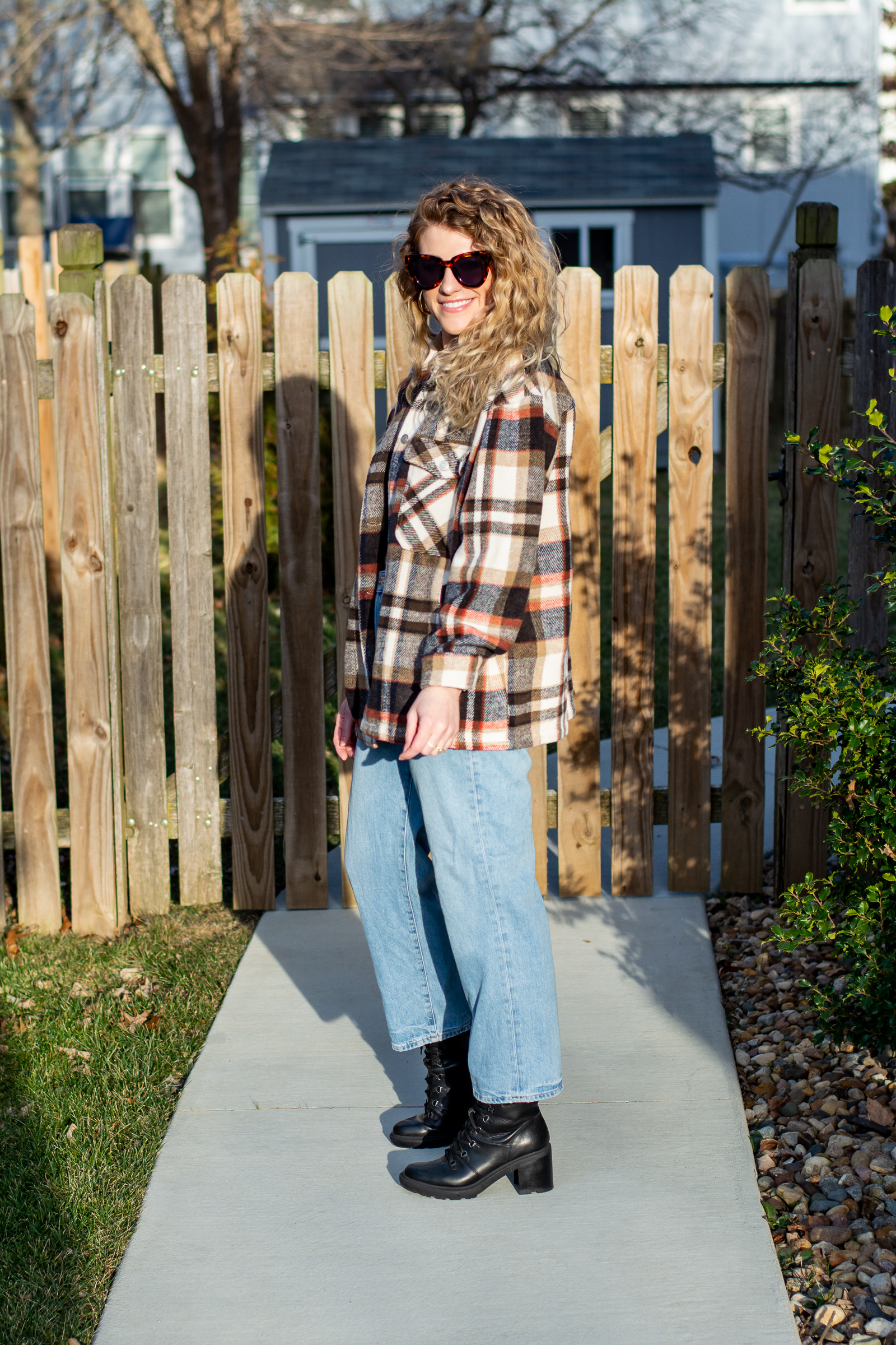 Plaid Shacket, Mom Jeans and Combat Boots. | LSR