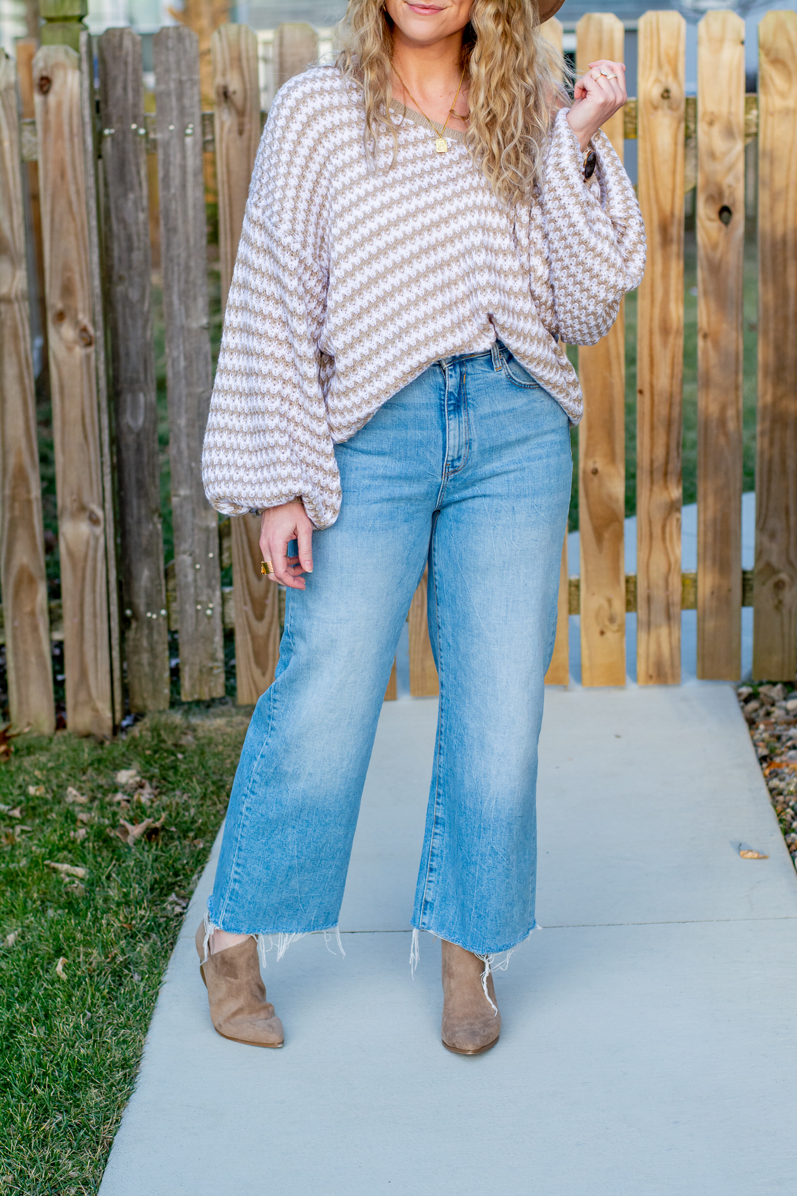Spring #OOTD: Lightweight Sweater + Wide-leg Jeans. | LSR