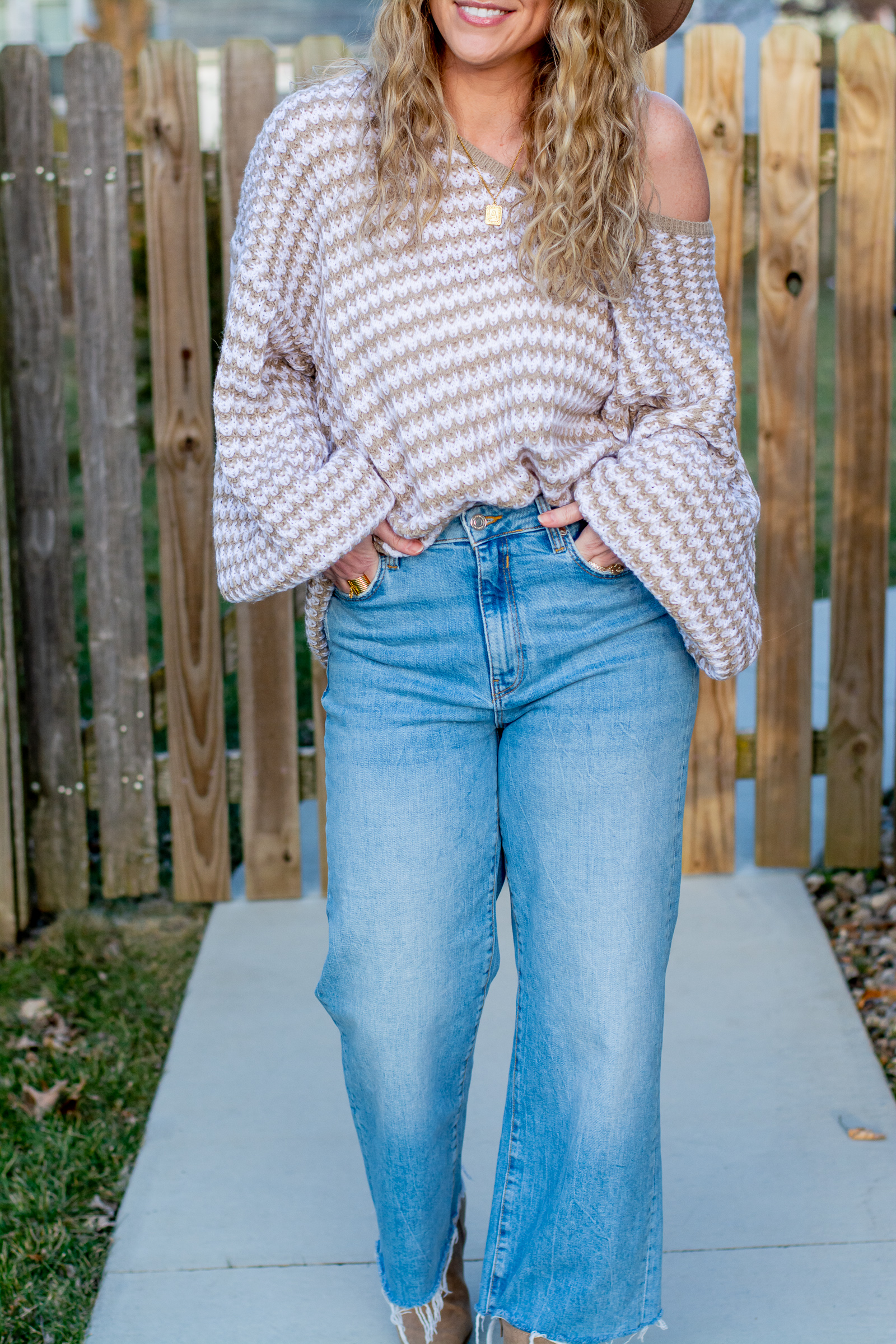 Striped Mocha Sweater + (Not Skinny!) Jeans. | LSR