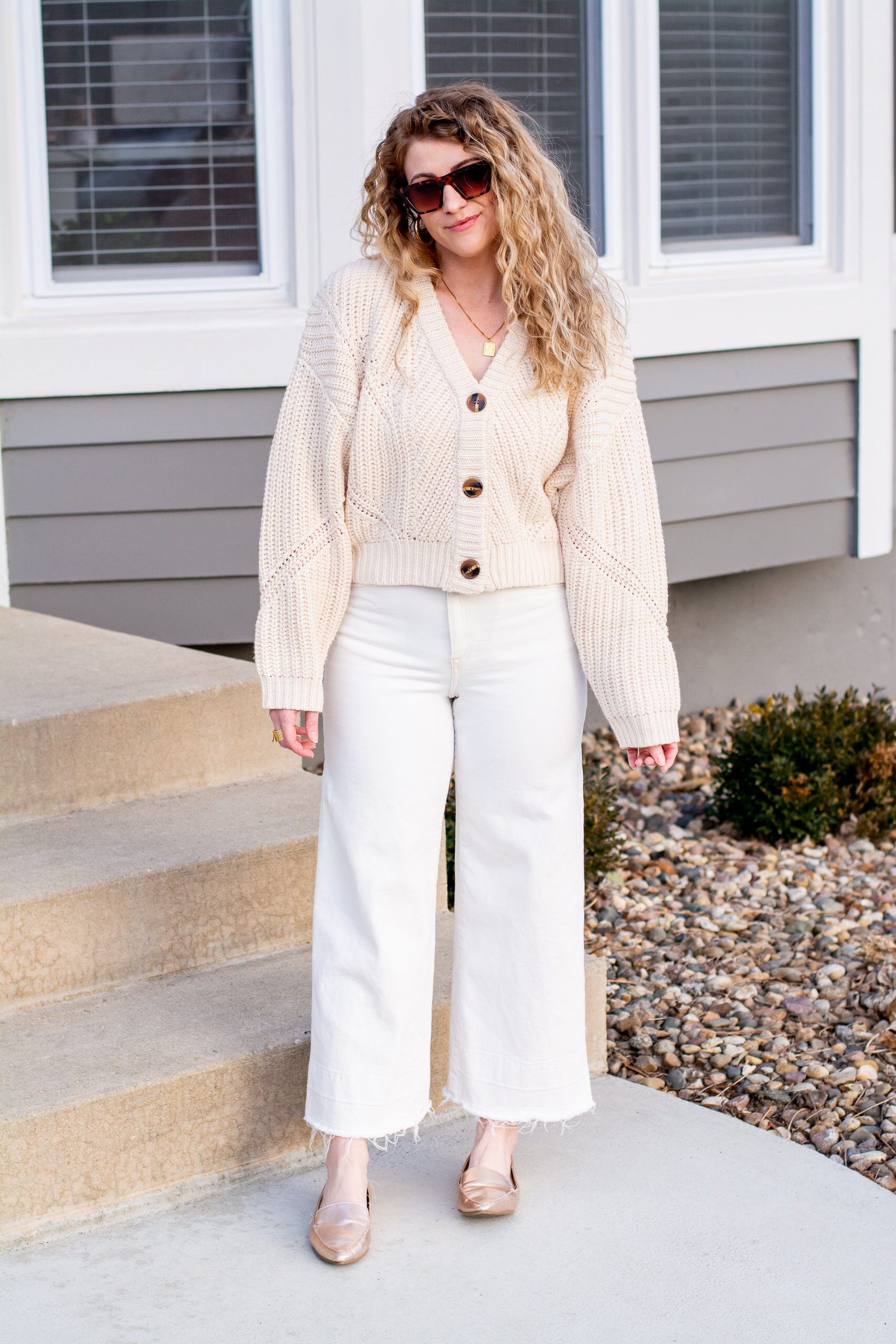 Springtime Neutrals that Keep You Cozy: Cardigan and Culottes. | LSR