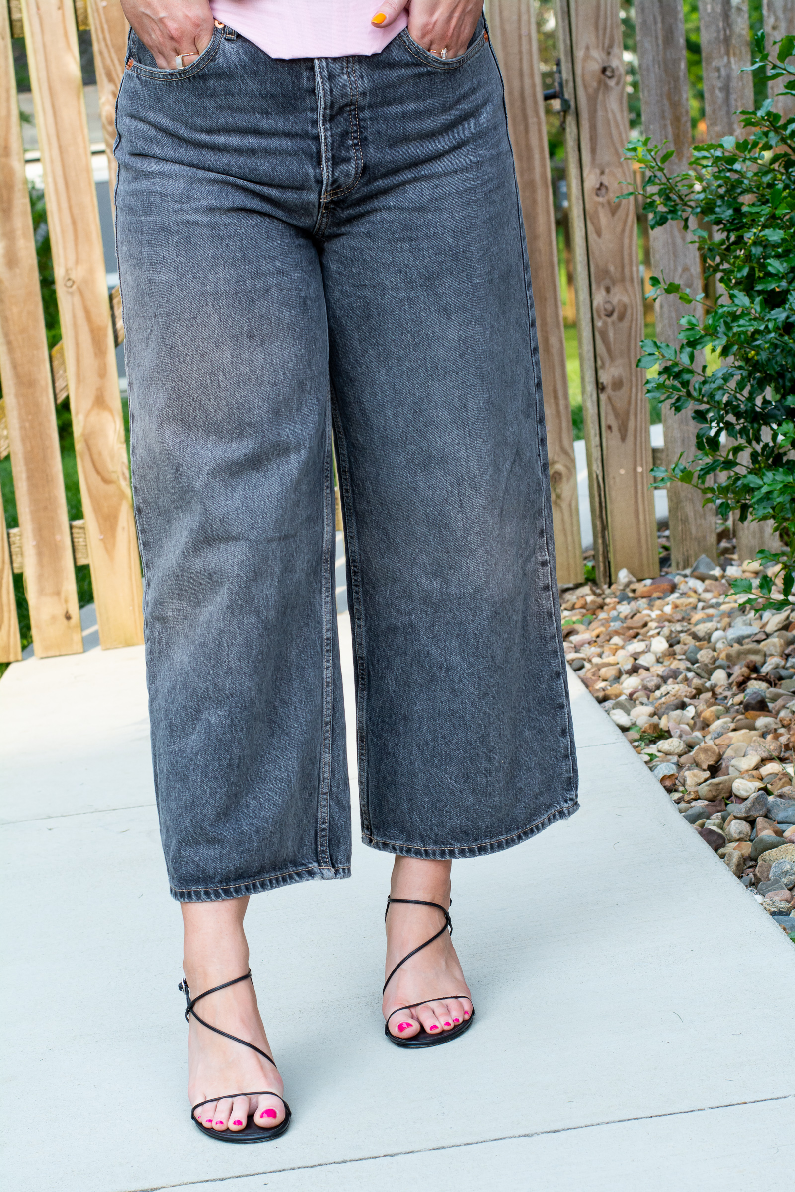 Strappy 90s Sandals + Wide-Leg Jeans. | LSR