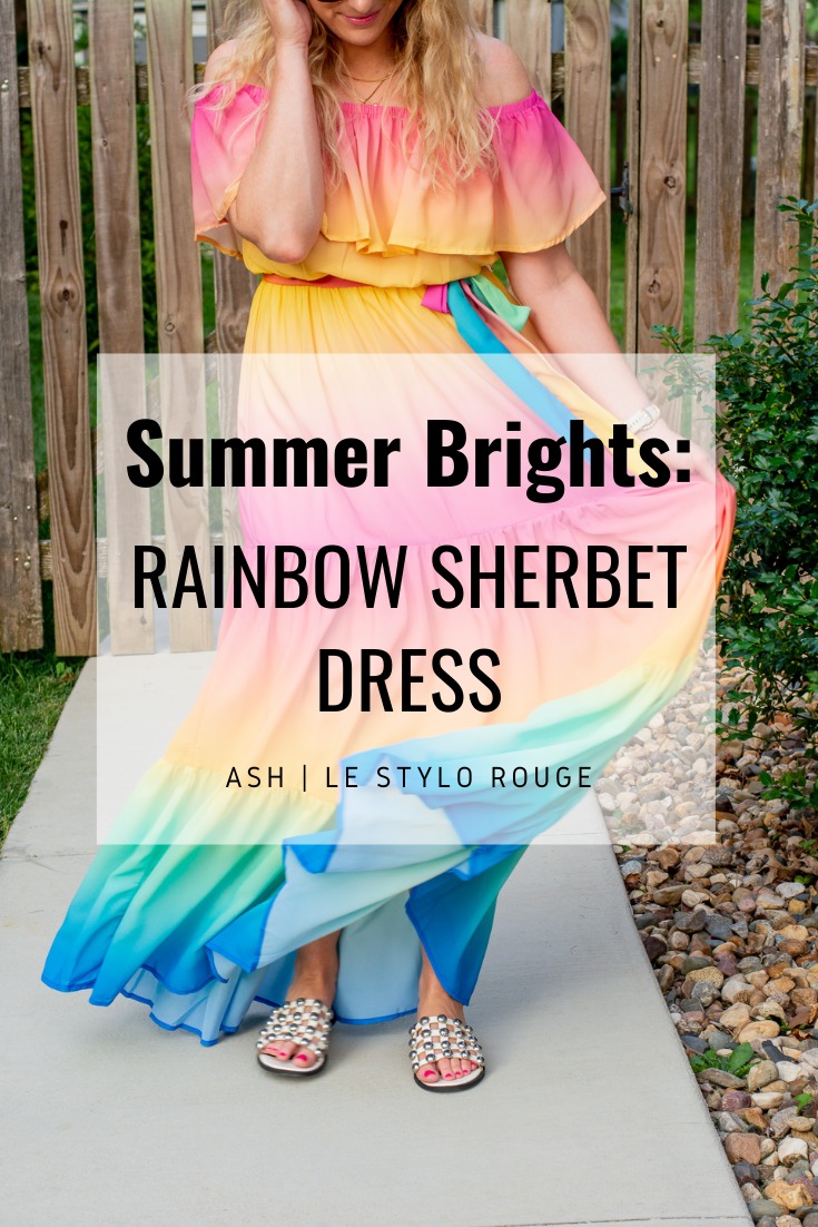 Bright Summer Outfit: Rainbow Maxi Dress. | LSR
