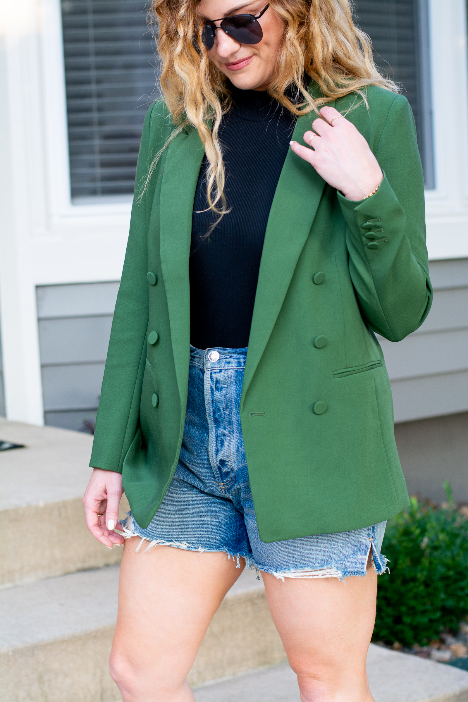 Fall Transition Outfit: Blazers and Cutoff Shorts. | LSR