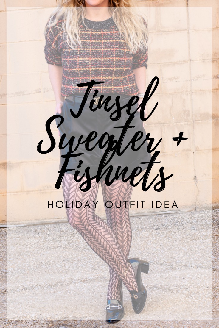 Tinsel Sweater + Fishnets for the Holidays. | LSR