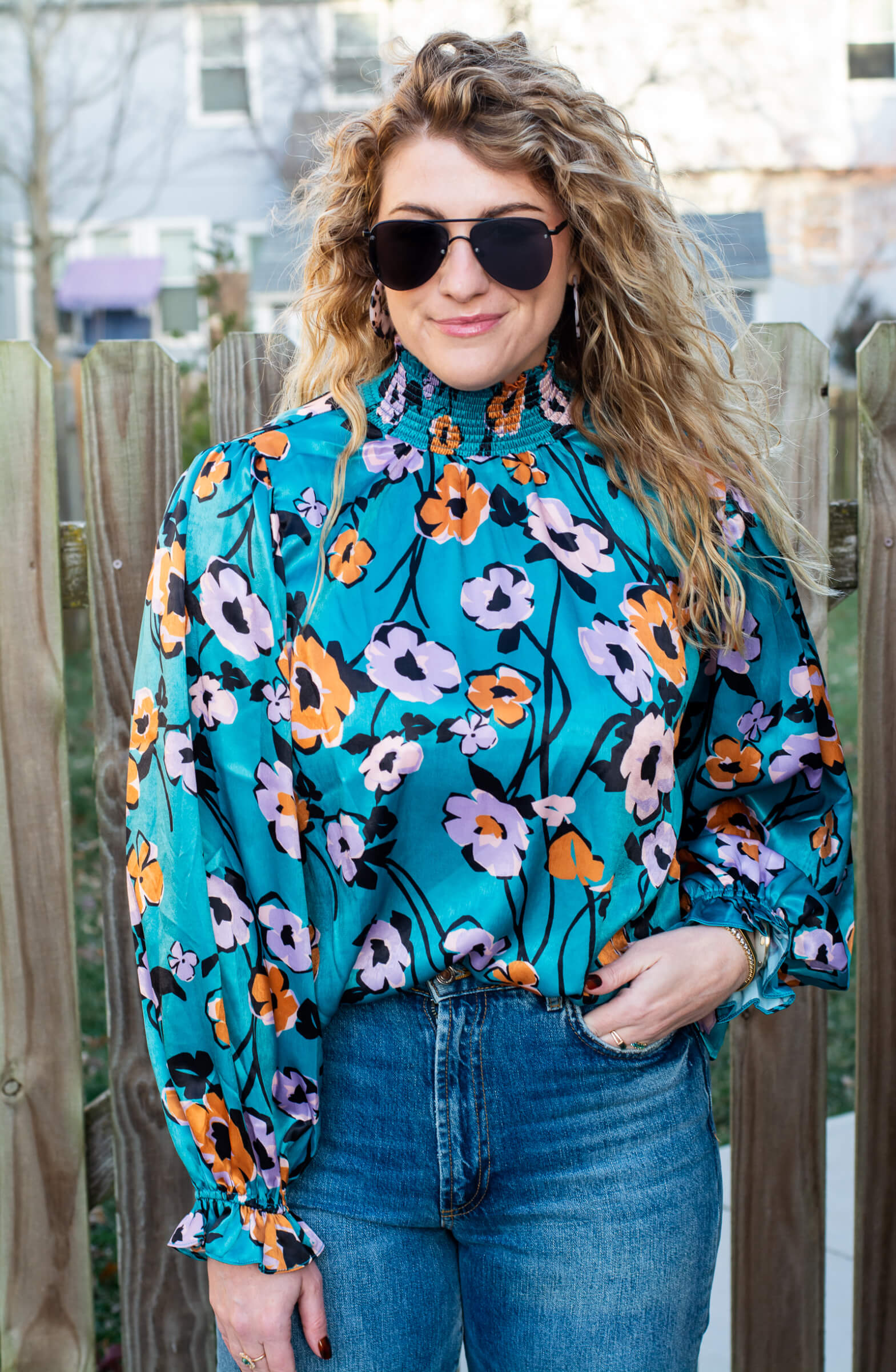 A Turquoise Floral Blouse for Winter and Spring. | LSR