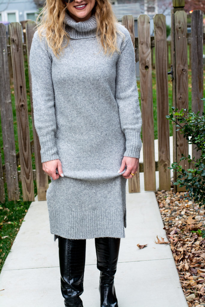 Temperament Gray Sweater Dress main image 0