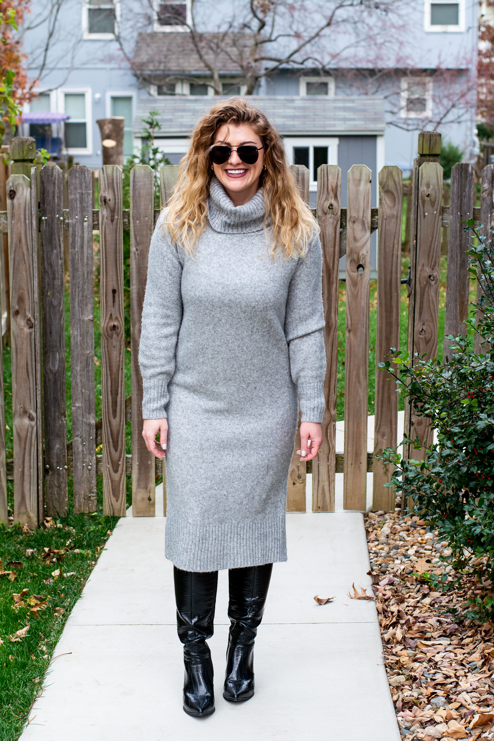 Gray Sweater Dress for Kansas City Homes & Style.