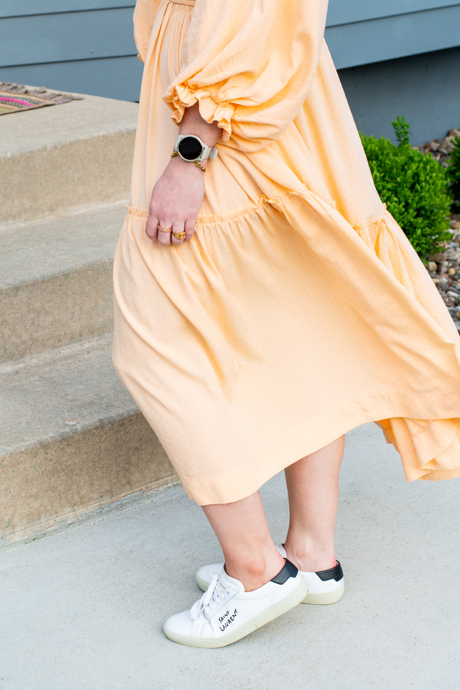 Peachy Prairie Dress + YSL Sneakers. | LSR