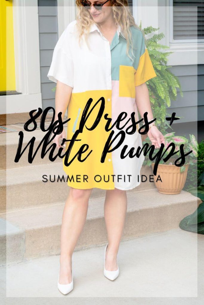 Summer Outfit Idea: 80s Dress and White Pumps. | LSR