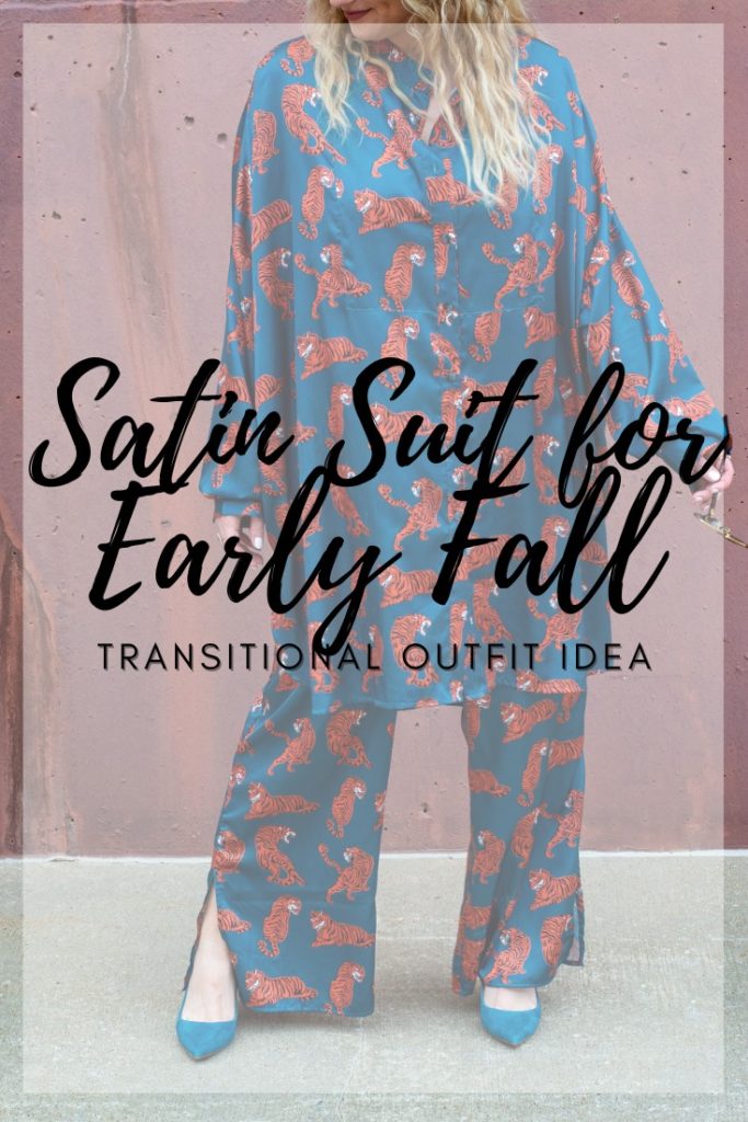 Transitional Outfit Idea: Satin Suit for Early Fall. | LSR