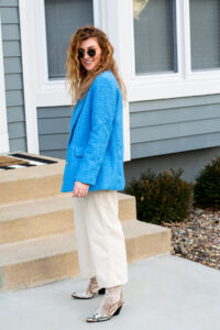 BABY BLUE TWEED BLAZER