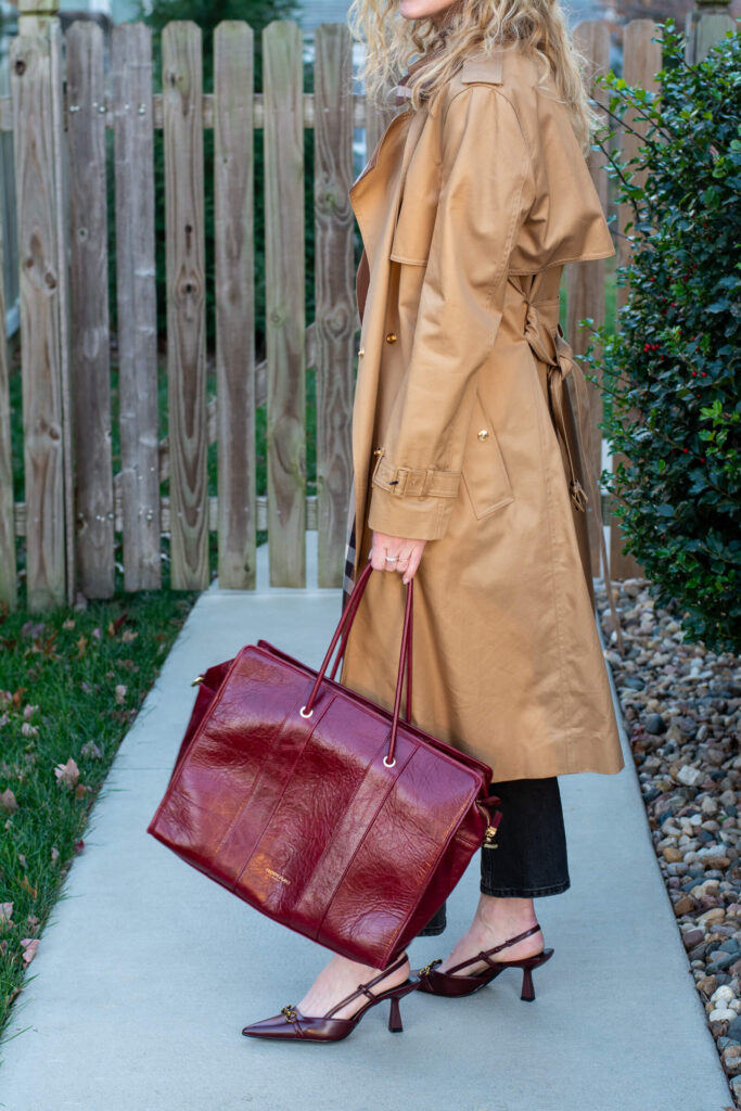 Classic Trench Coat + Burgundy Accents. | LSR