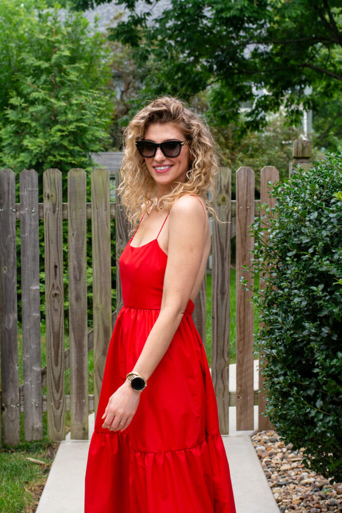 Red Poplin Maxi Dress. | LSR