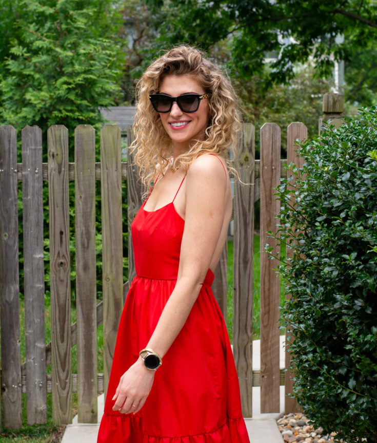 Red Poplin Maxi Dress. | LSR