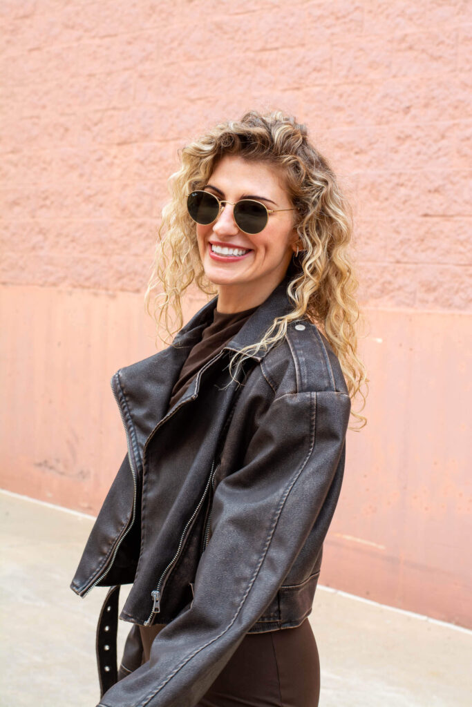Fall Trend: Cropped Brown Leather Bomber. | LSR
